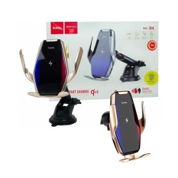 Hoco Automatic Induction Car Holder S14 Surpass with Wireless Charger Gold Hoco Automatic Induction Car Holder S14 Surpass with Wireless Charger Gold